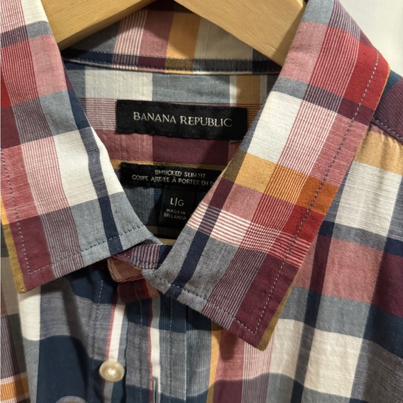 Banana republic plaid linen coton shirt - Picture 2 of 2